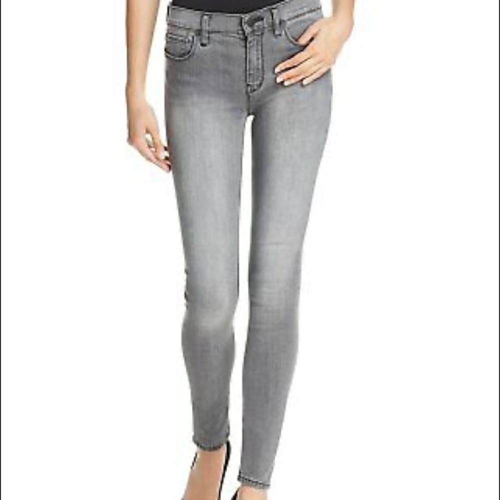 Hudson Nico Midrise Super Skinny Jeans - Women's Size 27- gray